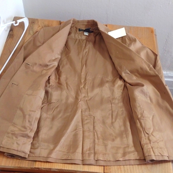 Banana Republic Vintage Brown 2 Button Cotton Blazer Size 4 NWT - Picture 10 of 11
